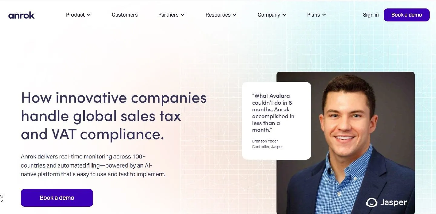 Anrok sales tax compliance software homepage