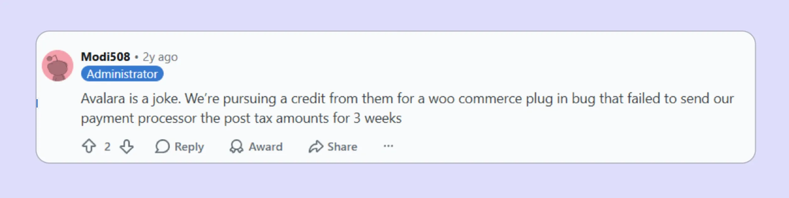 Avalara CertCapture bug being described by a user