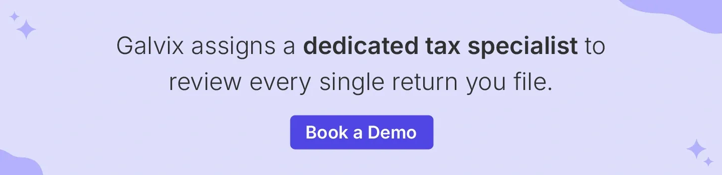 Book a demo with Galvix sales tax software