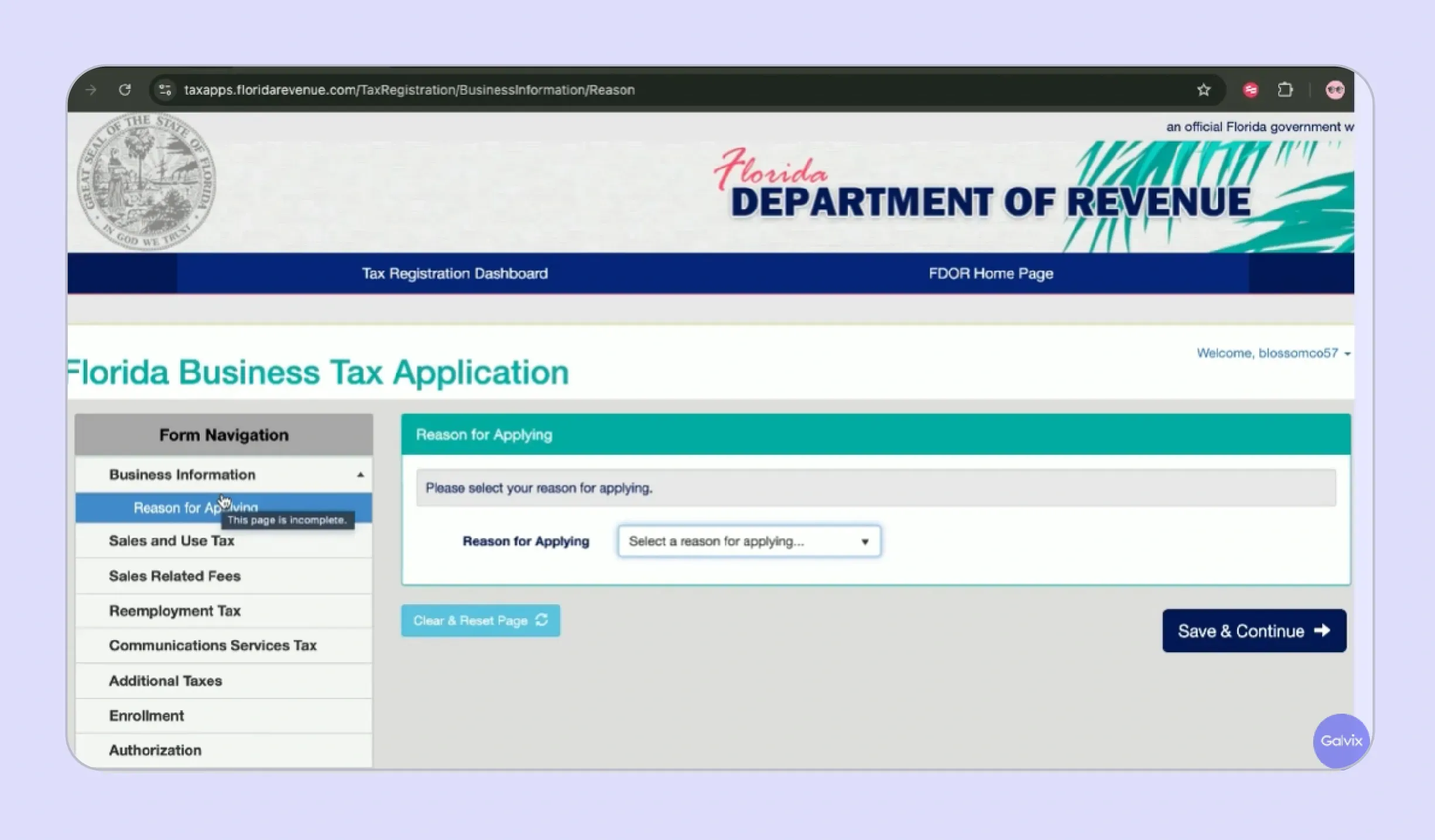 Florida Business Tax Application Process