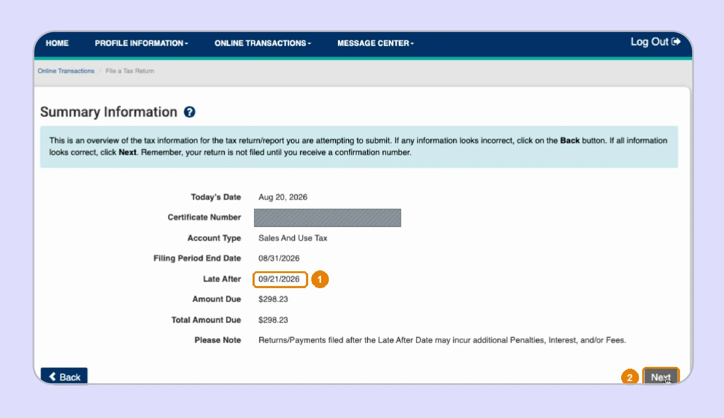Florida sales tax summary information