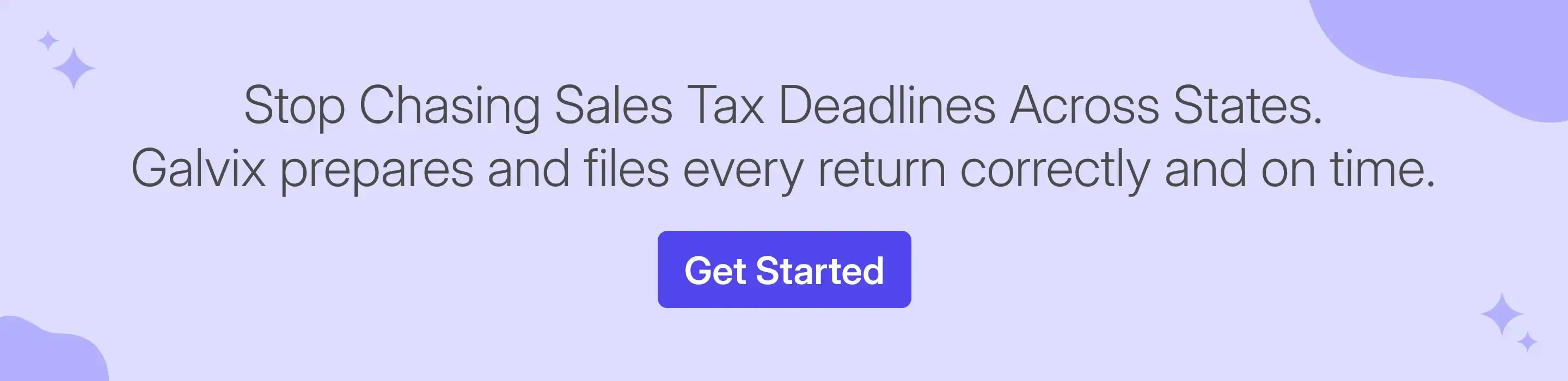 Galvix handles recurring sales tax filings across registered states