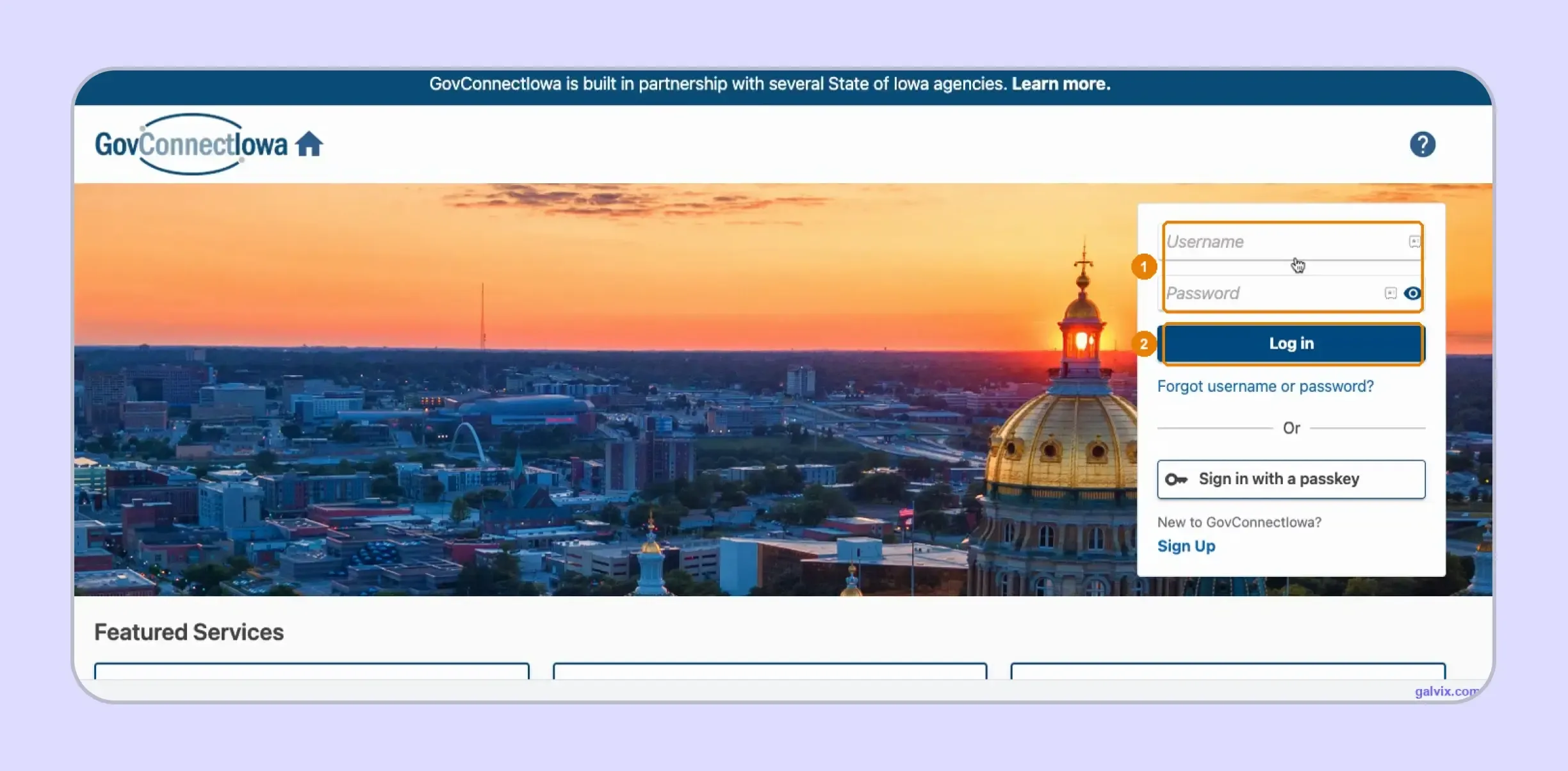 GovConnectIowa login for filing Iowa sales tax return online