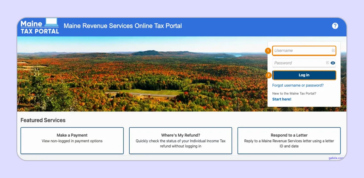 Maine Tax Portal login for online sales tax filing