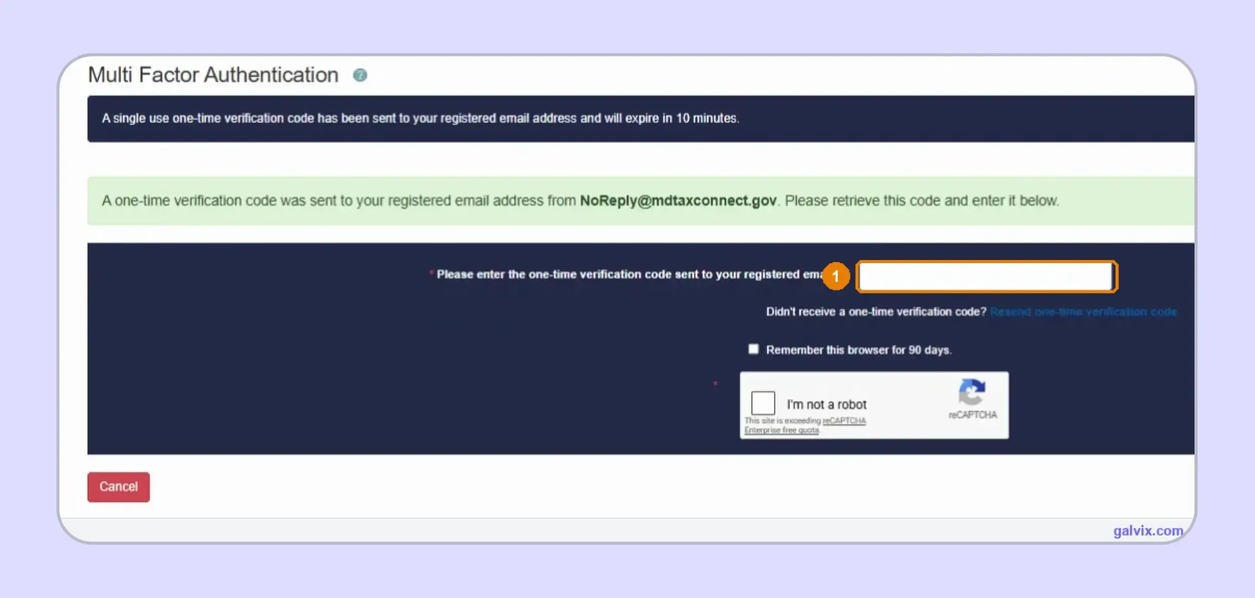 Maryland Tax Connect verification for online sales tax filing