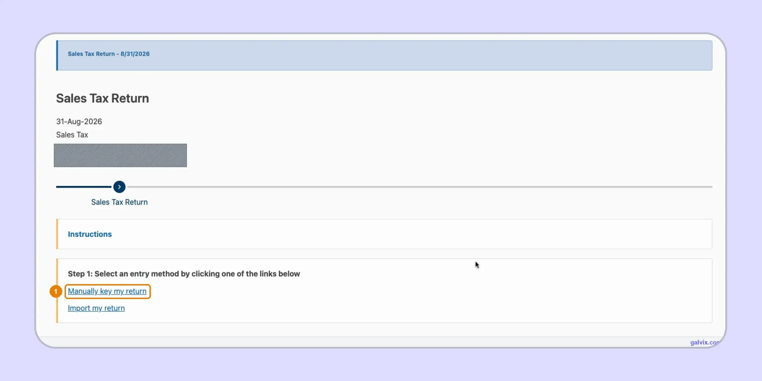 Mississippi TAP manual sales tax return entry option