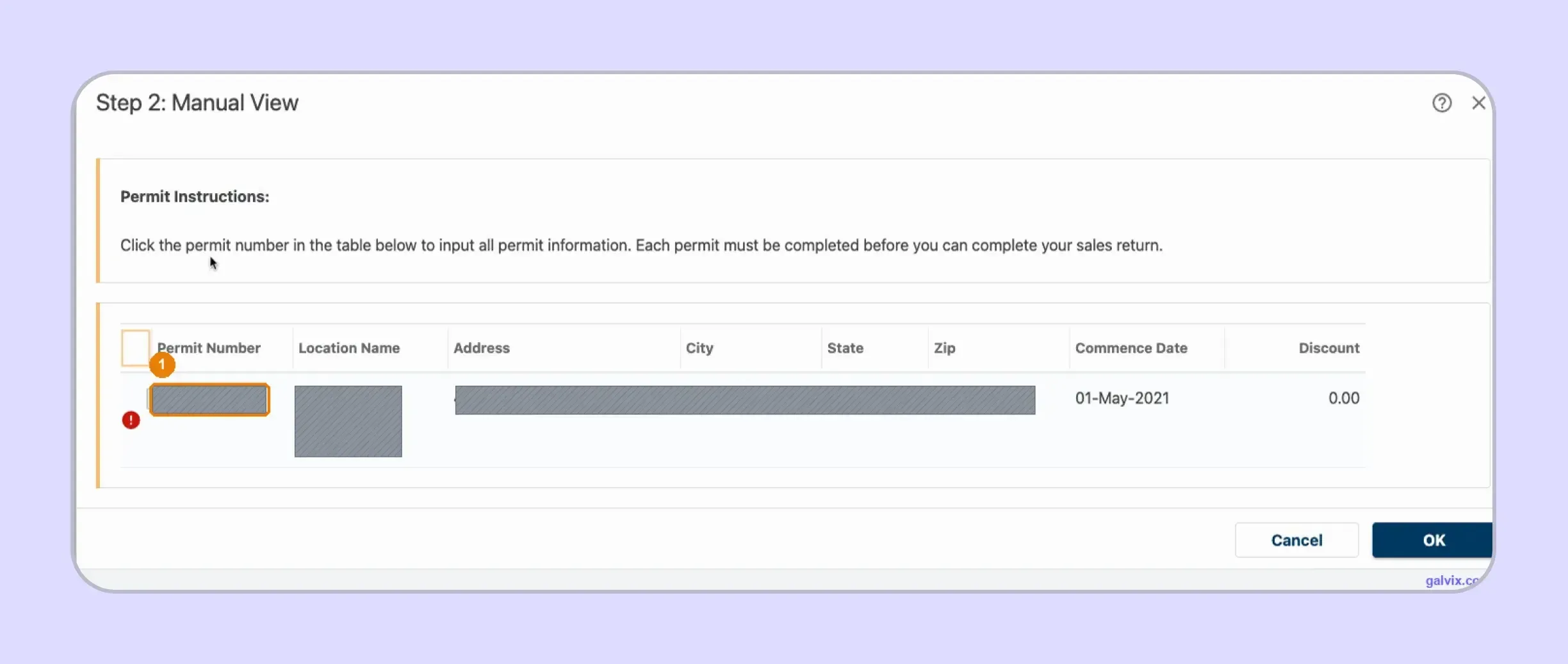 Mississippi TAP permit list for individual business locations