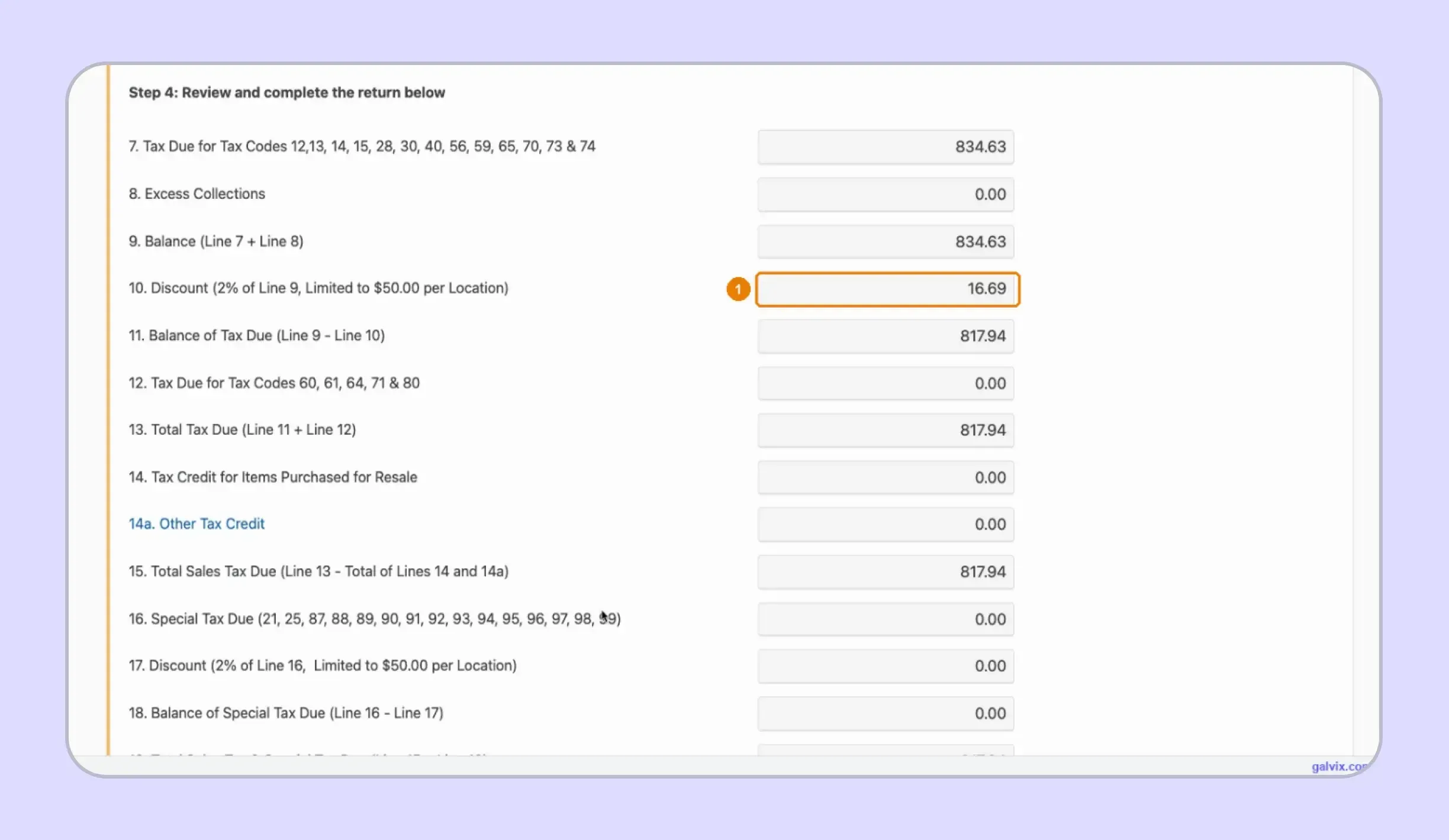 Mississippi sales tax return review and filing discount calculation