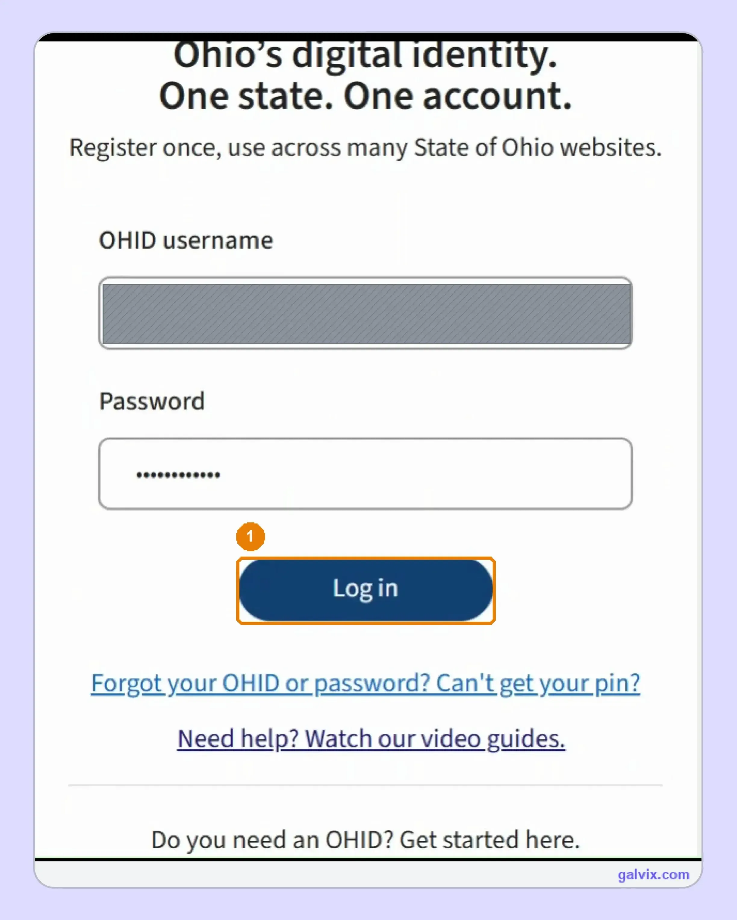 OHID login used to File Ohio sales tax online