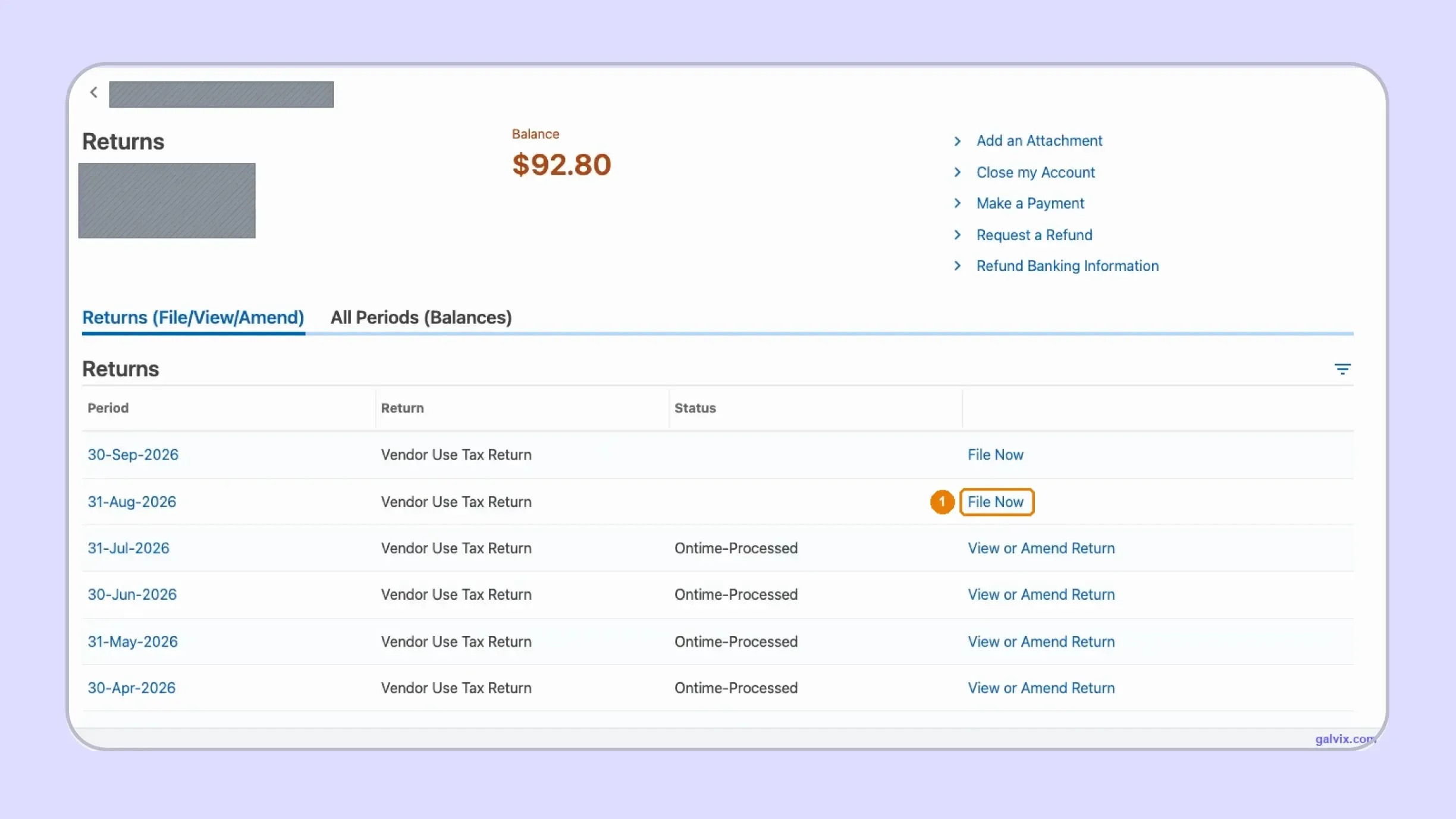 Oklahoma sales tax return period selection inside OkTAP