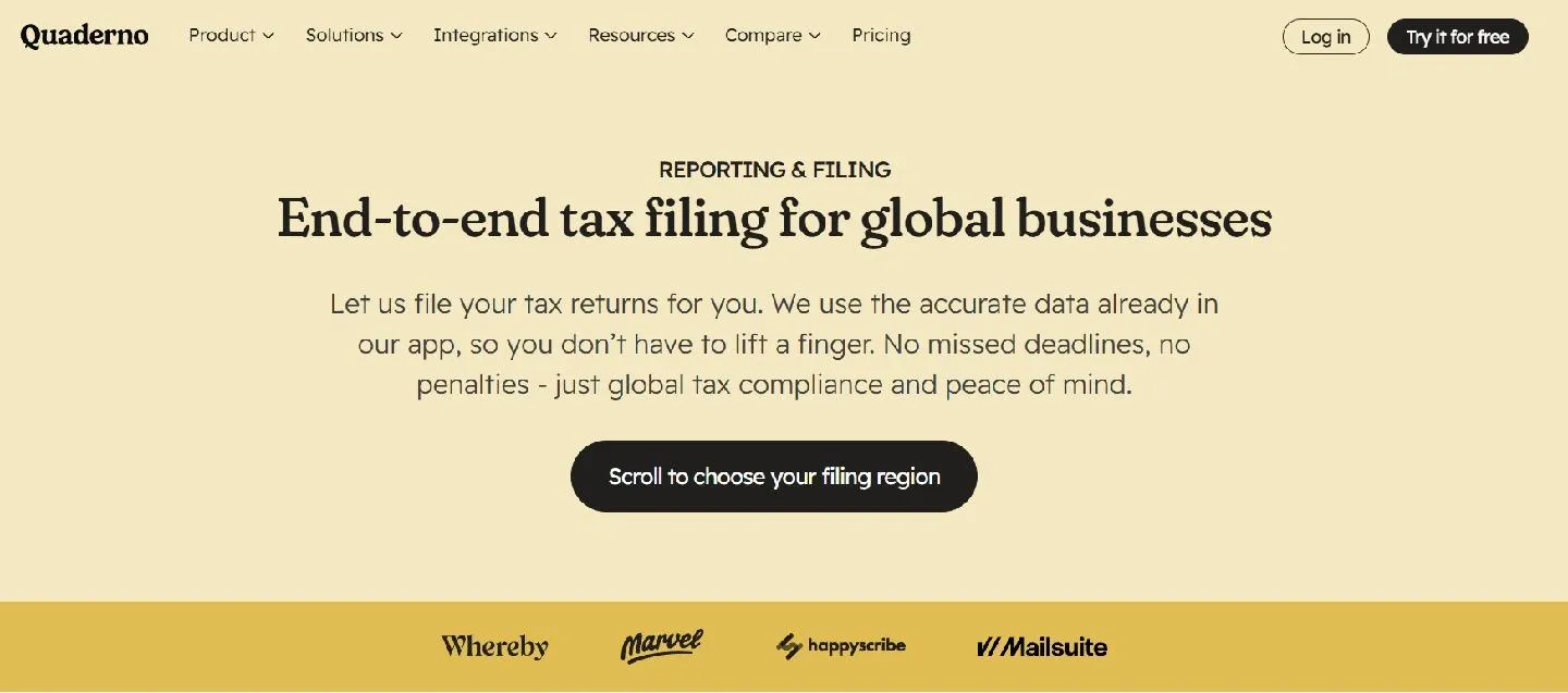 Quaderno digital tax compliance software