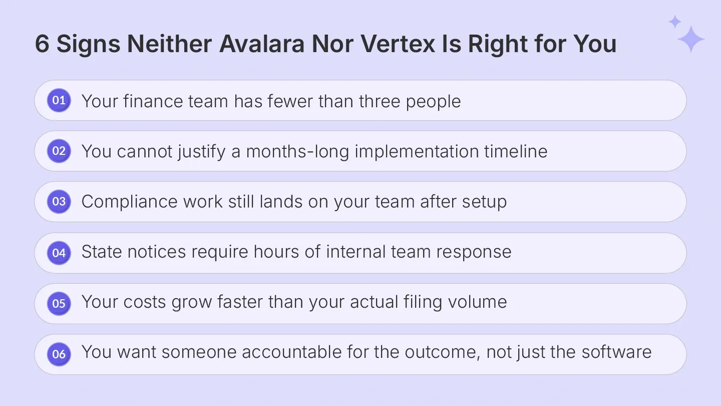 Signs your business needs Galvix instead of Avalara or Vertex