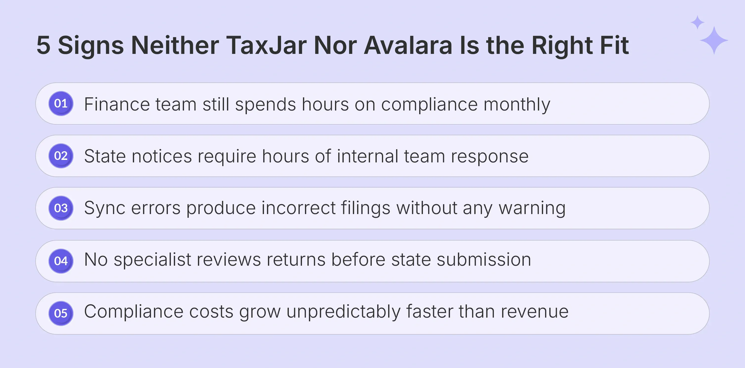 Signs your business needs Galvix instead of TaxJar or Avalara