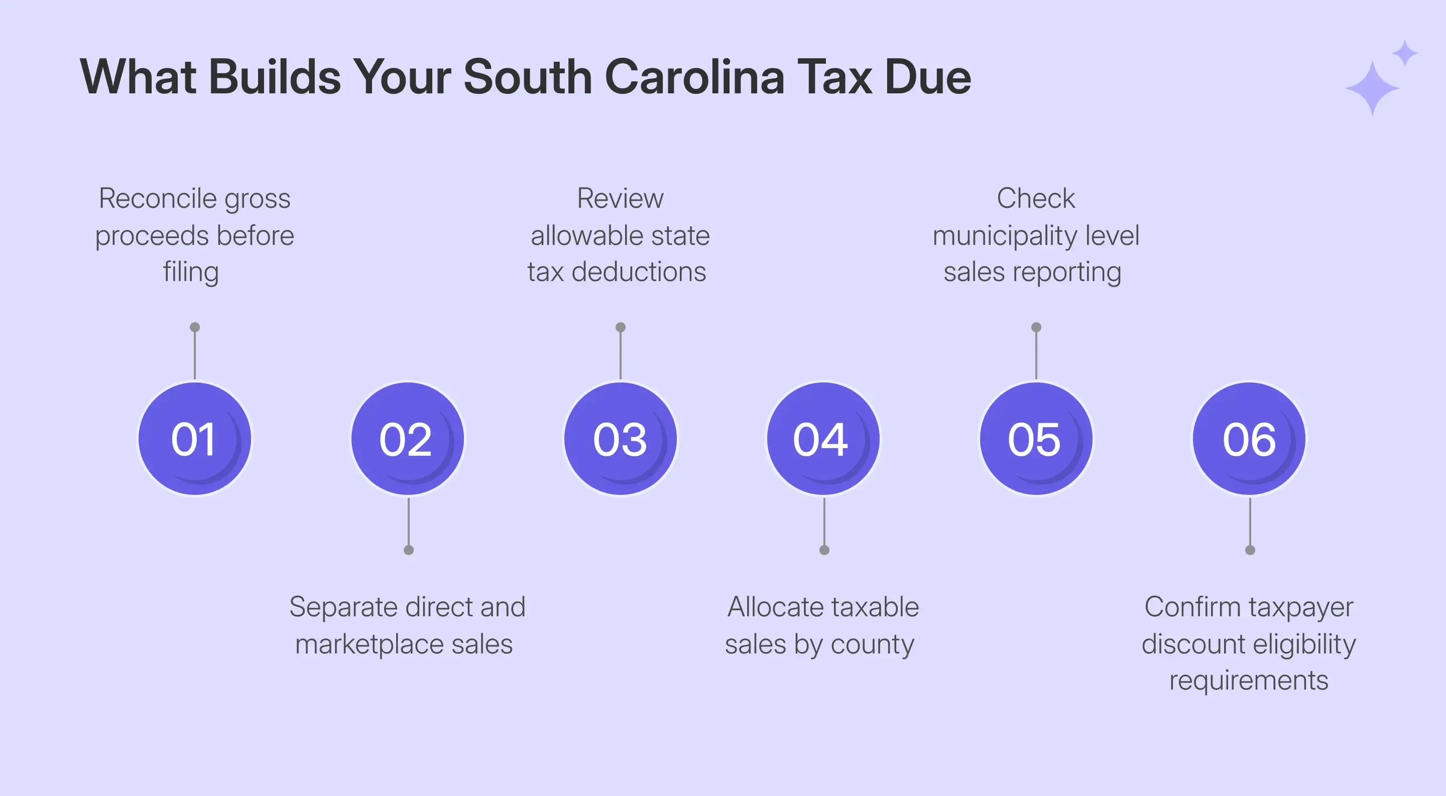 South Carolina sales tax return inputs before MyDORWAY filing