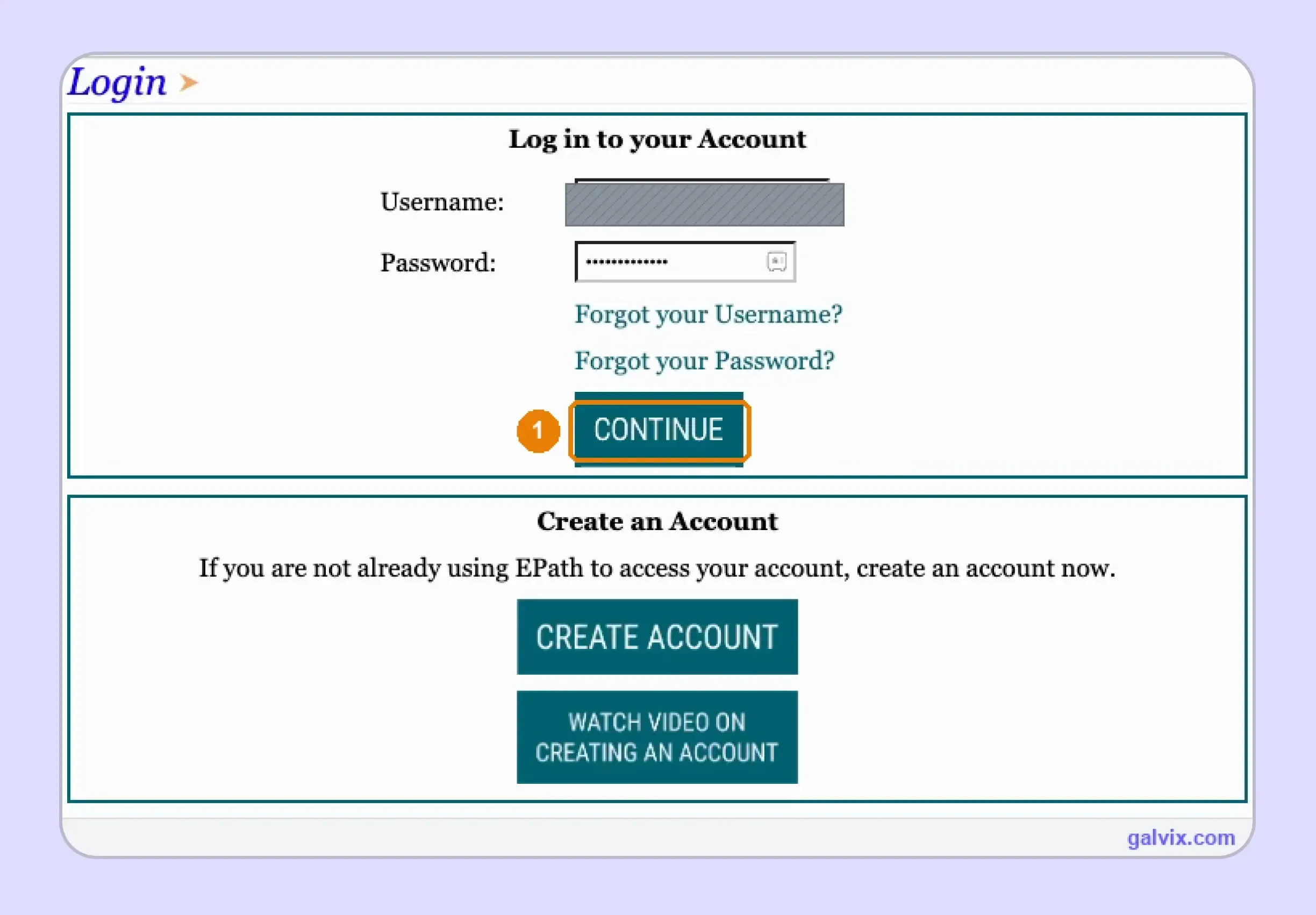 South Dakota sales tax return EPath login screen