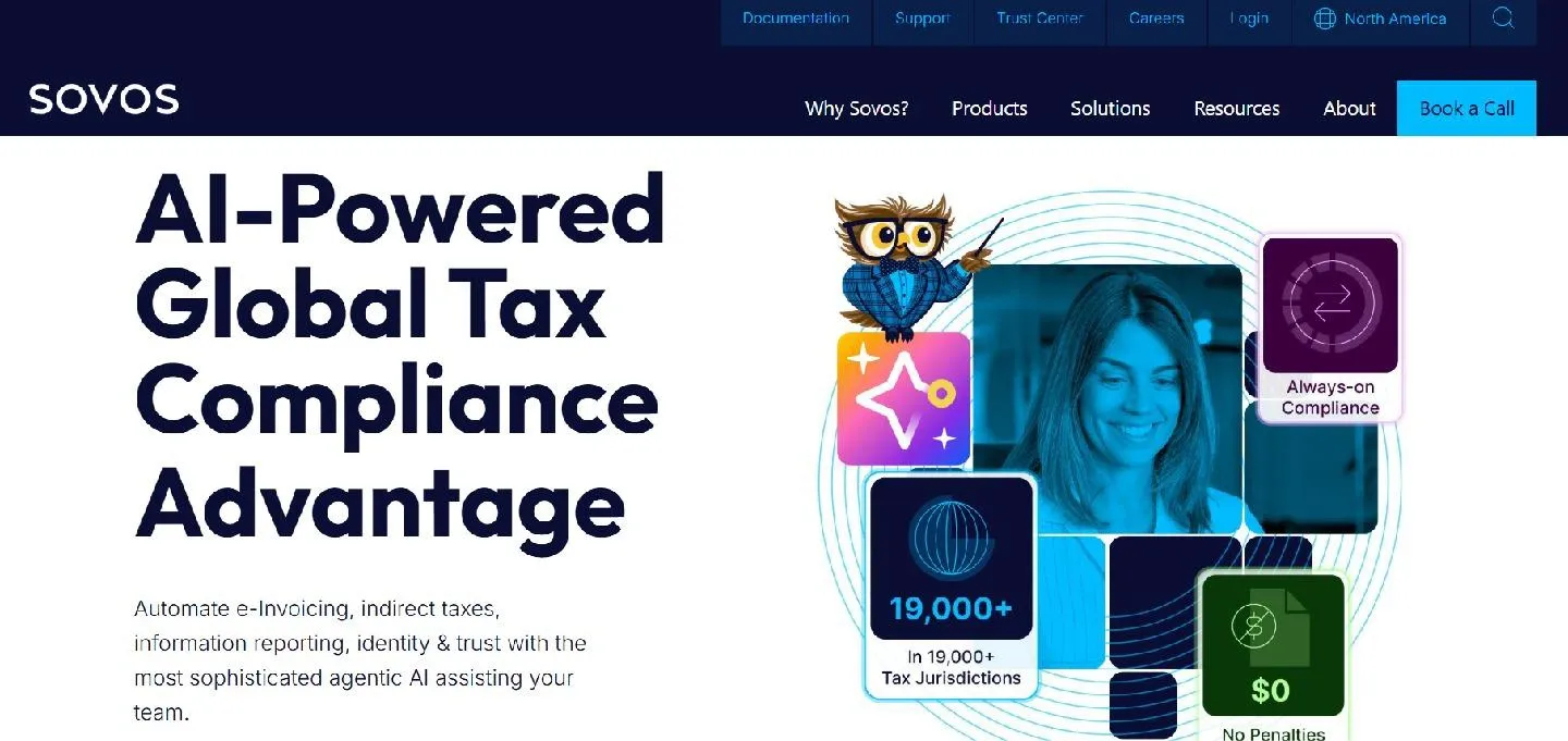 Sovos global tax compliance software homepage