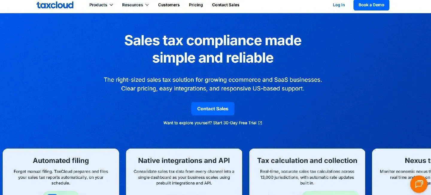 TaxCloud website interface