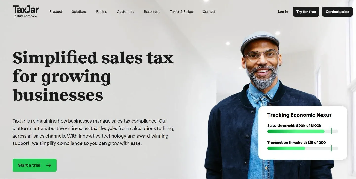 TaxJar automated sales tax reporting software dashboard