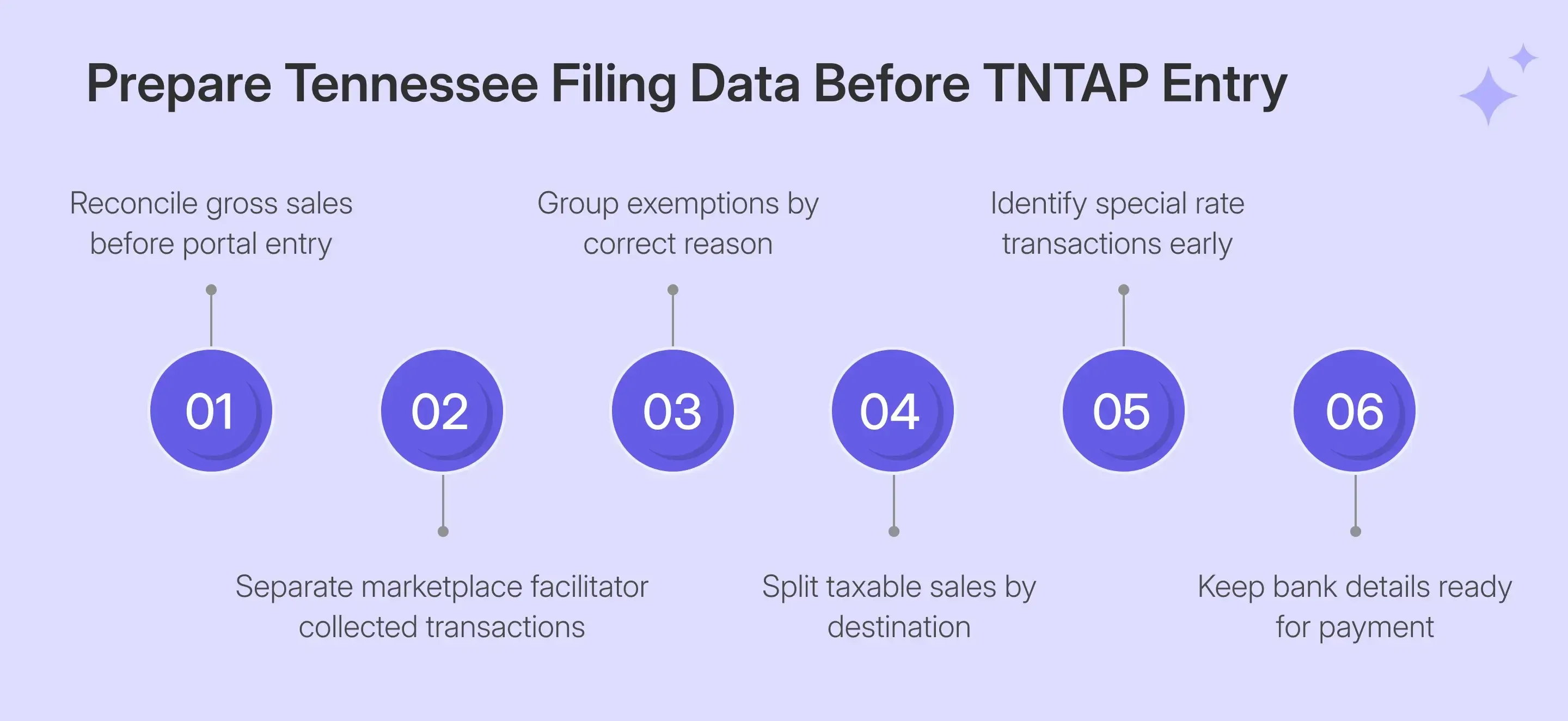 Tennessee sales tax filing data prepared before TNTAP