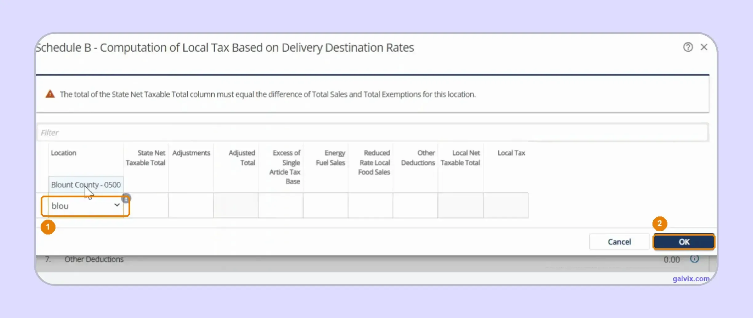 Tennessee taxable sales allocated by delivery county