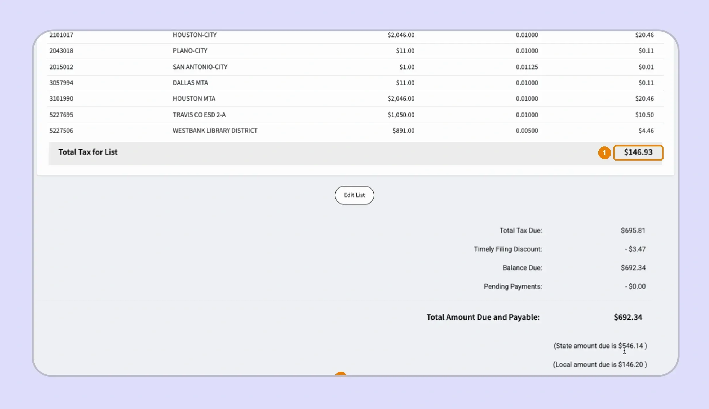 Texas sales tax return totals reviewed before submission