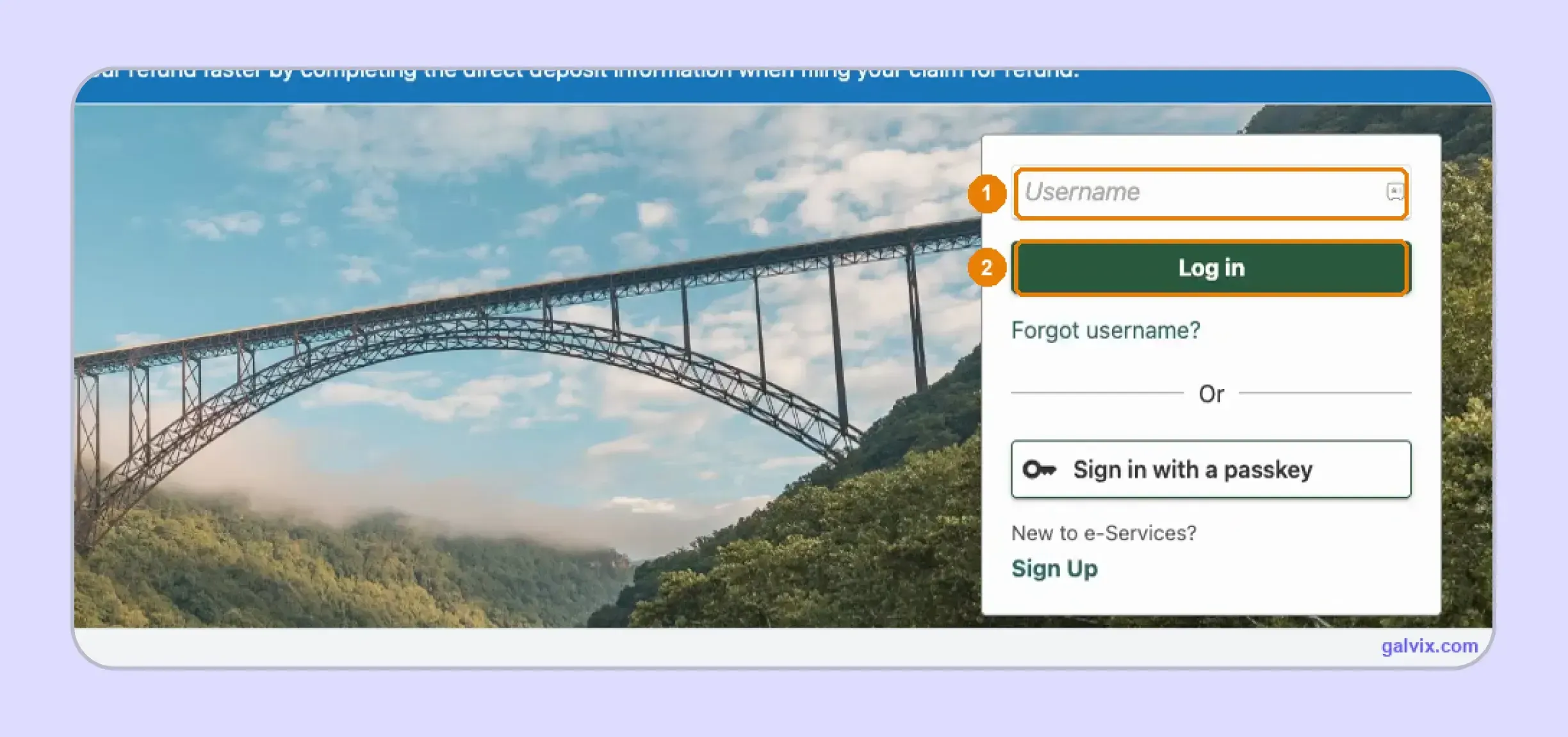 Text West Virginia sales tax MyTaxes account login screen.webp