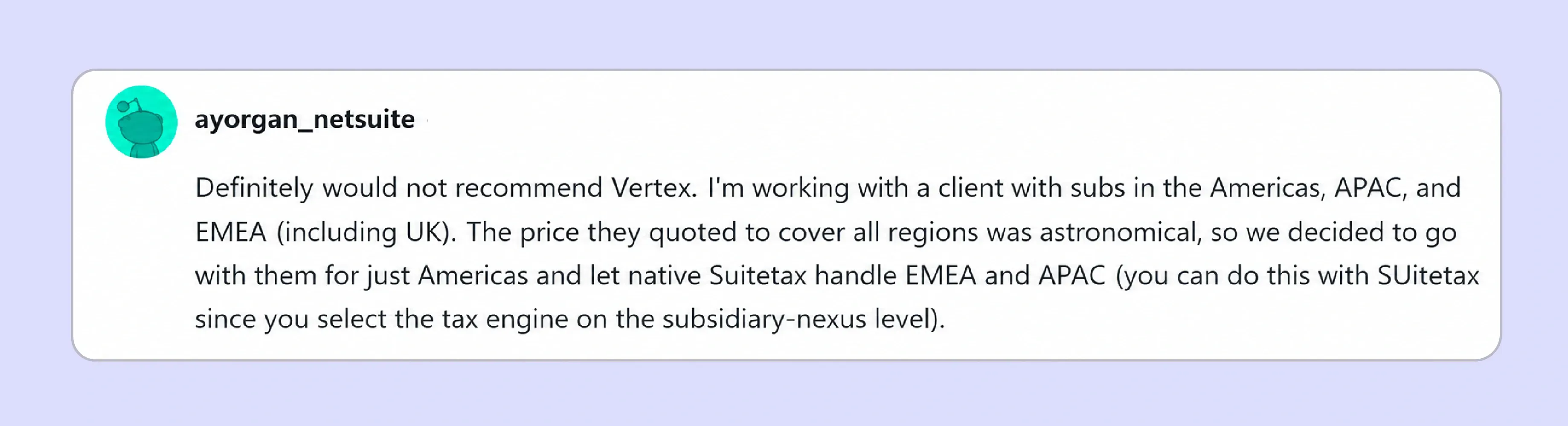 Vertex pricing issues during a Reddit discussion