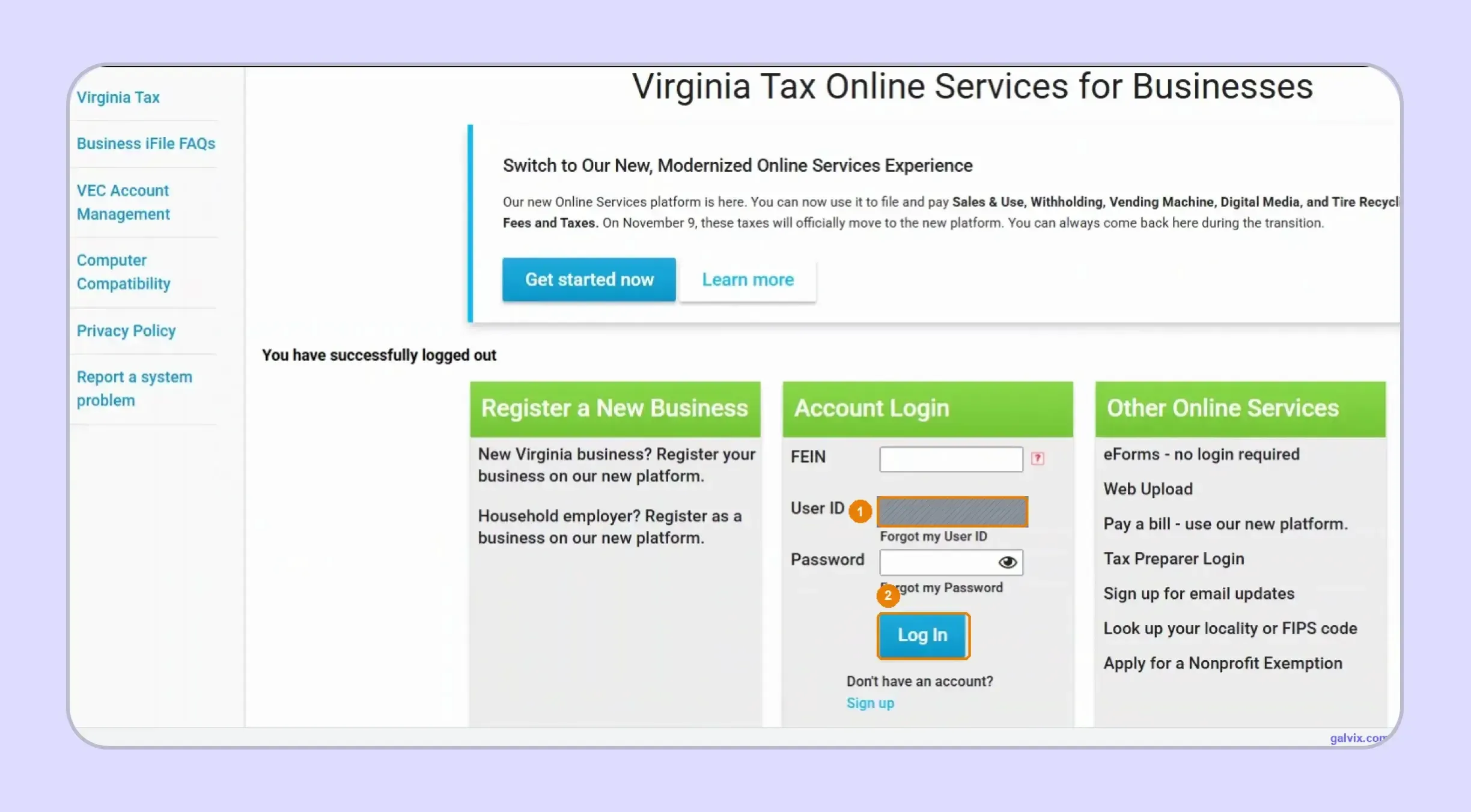 Virginia Tax login for online sales tax filing