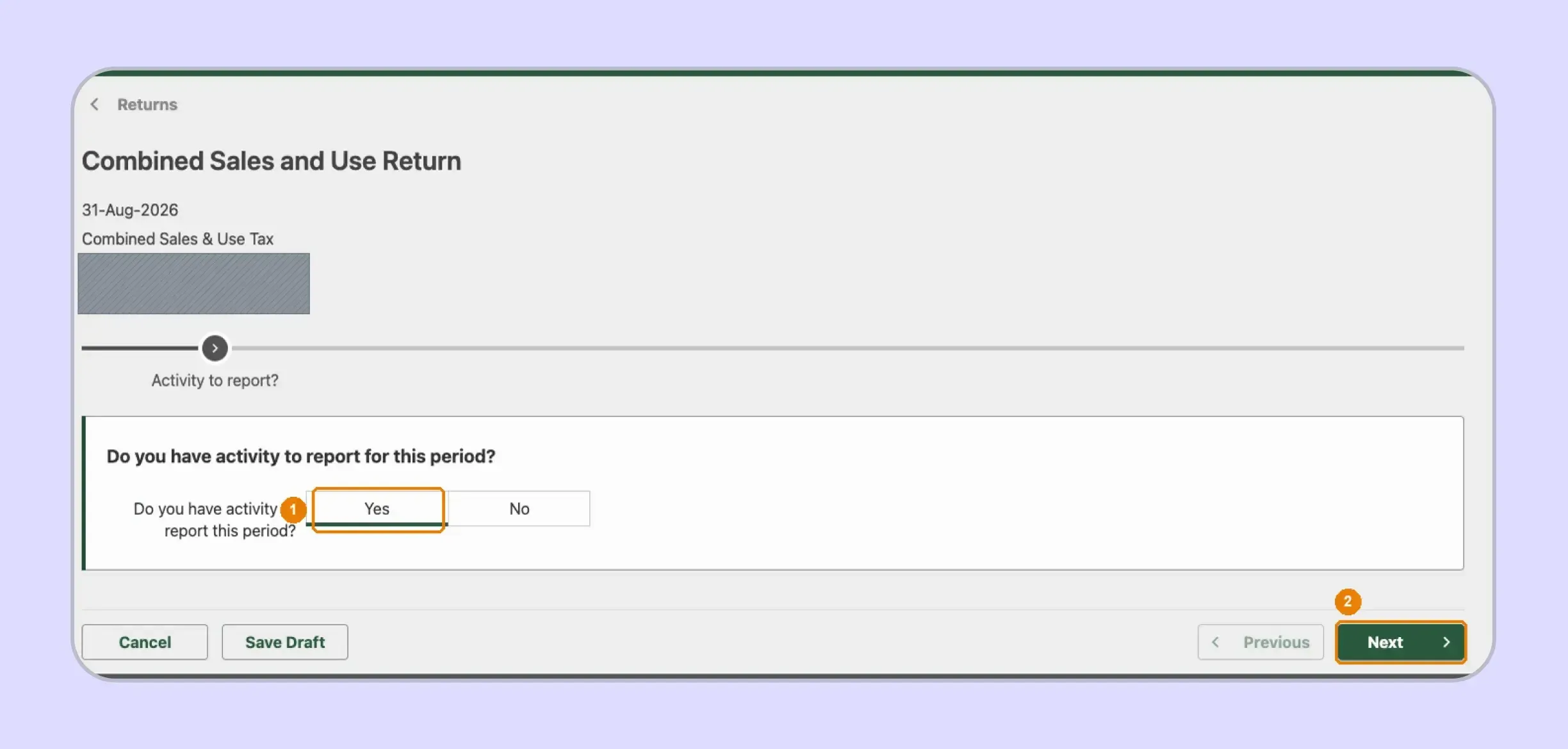 West Virginia sales tax activity question in MyTaxes